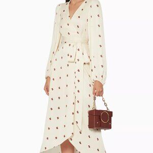 Shona Joy Lester Wrap Midi Dress - Like New - Size 6 - Ivory